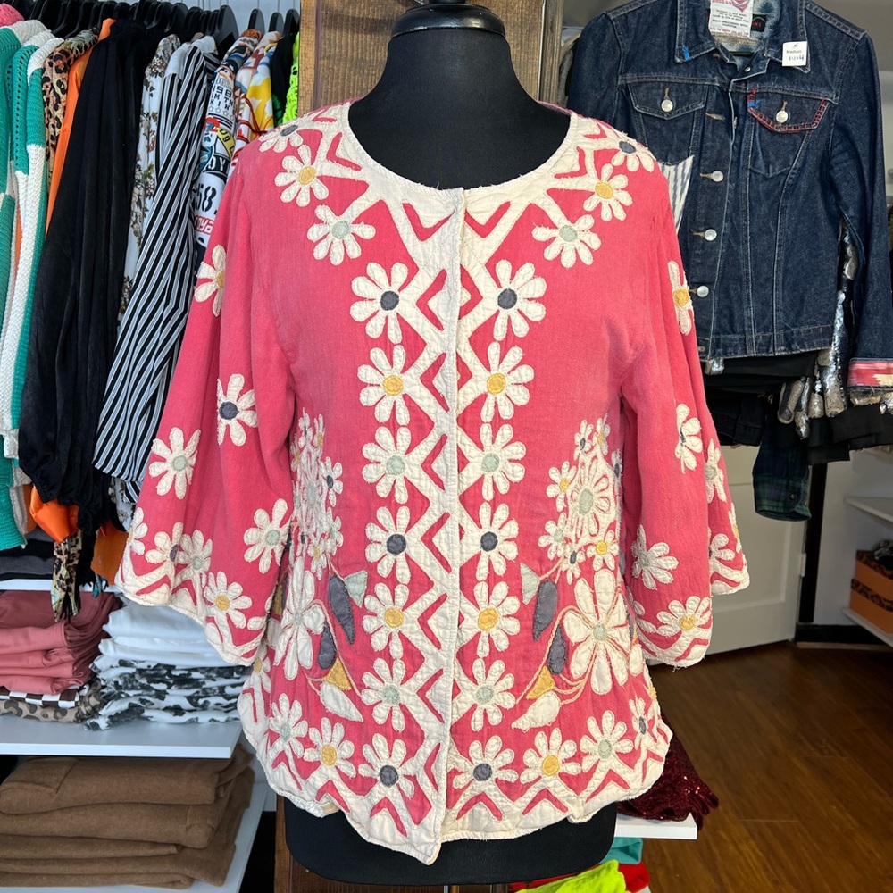 Magnolia Pearl Pink Floral Embroidered Top